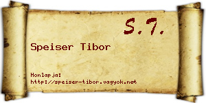 Speiser Tibor névjegykártya